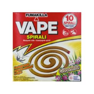 Vape Spirali Insetticida Per Uso Esterno Alla Citronella 10pz