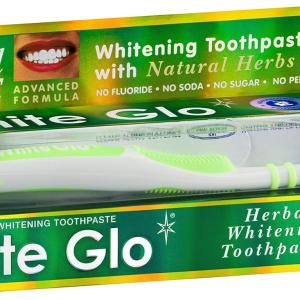 White Glo Dentifricio Herbal Whitening 100 ml + spazzolino da denti, 100 ml, 2 pezzi