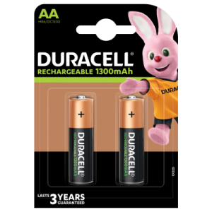 Duracell Rechargeable 1300mAh Pile HR6 Ricaricabili Stilo AA Mignon 1.2V - Blister da 2 Batterie